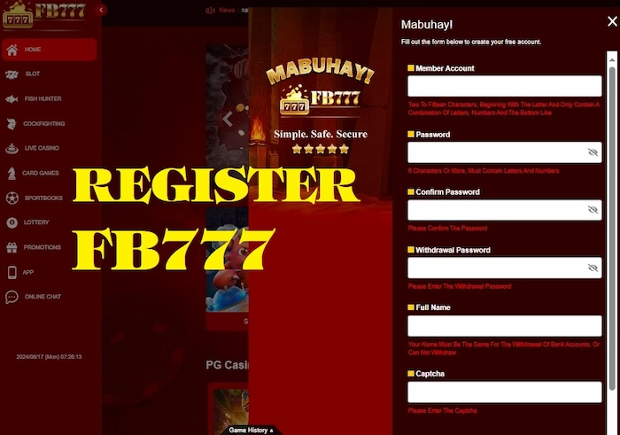 Instructions for Steps to Register for FB777