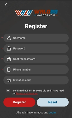 Register similar to the website